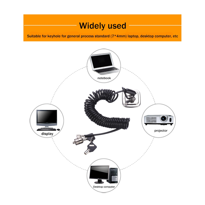 Cable Lock Laptop - Cerradura para ordenador portátil, cerradura antirrobo