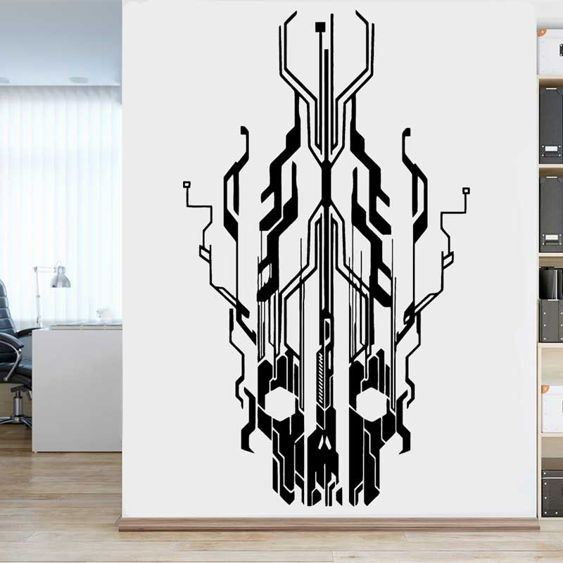 Tech Office Wall Decor - Chip Circuit Tech-pegatina de vinilo para
