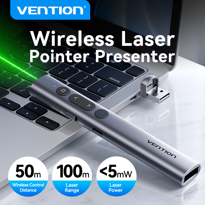 Presentation Remote Laser - Vention-puntero láser inalámbrico, 100m, 2,4 Ghz,
