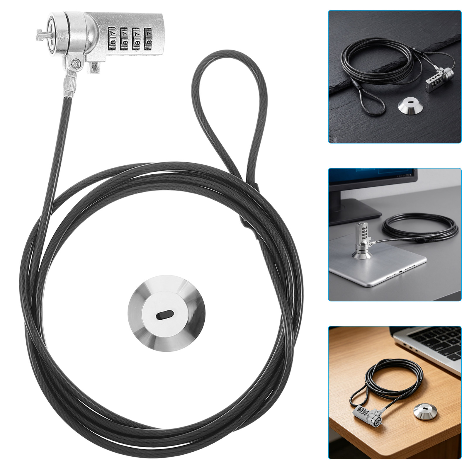 Cable Lock Laptop - Juego de Candado para Portátil con