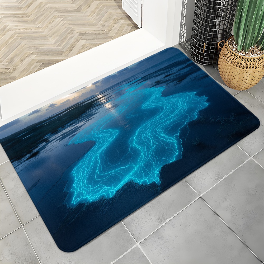 Office Tech And Space - Alfombra de entrada abstracta Topo con