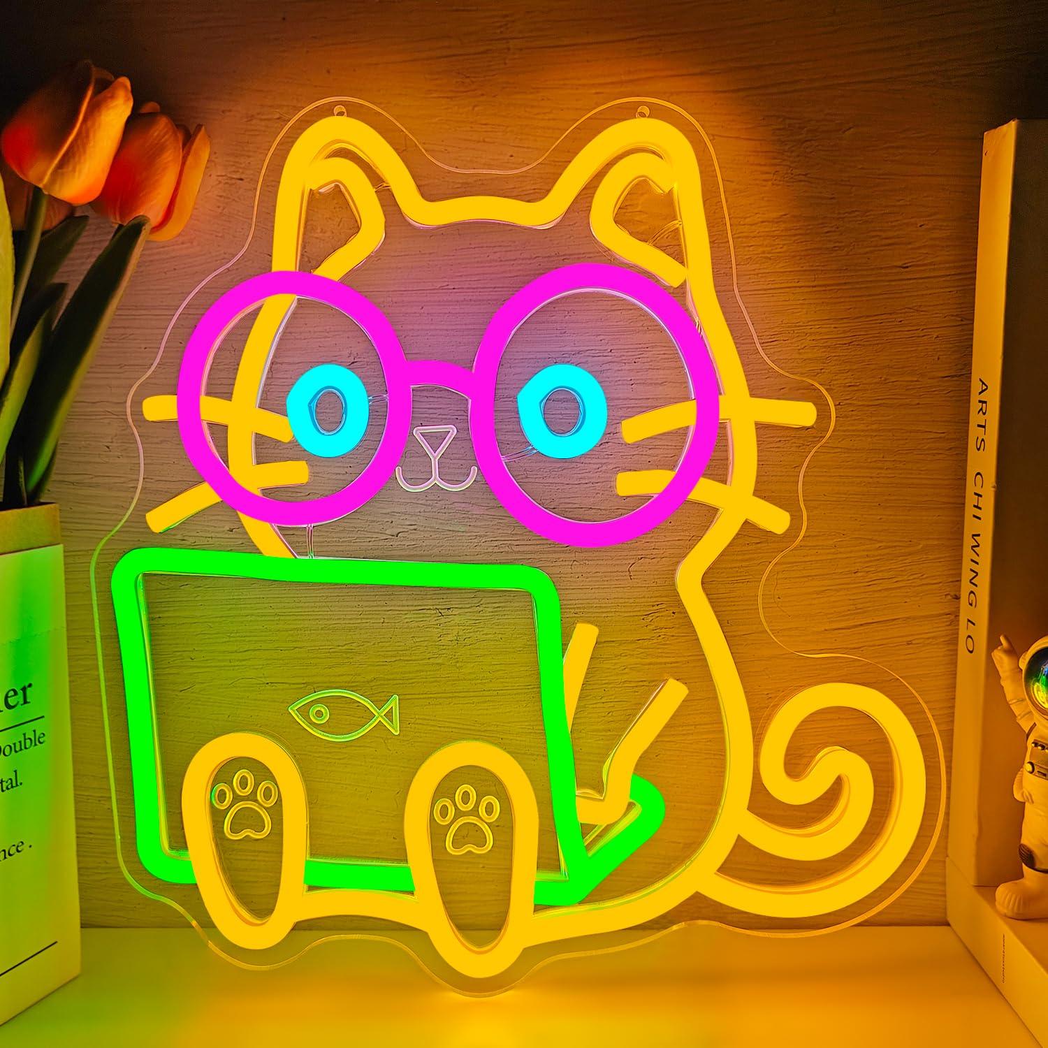 Tech Office Wall Decor - Letrero Luminoso LED USB Regulable con