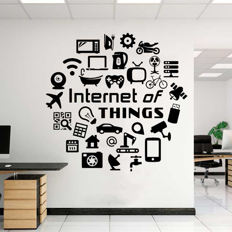 Tech Office Wall Decor - Calcomanías de vinilo tecnológicas para pared,