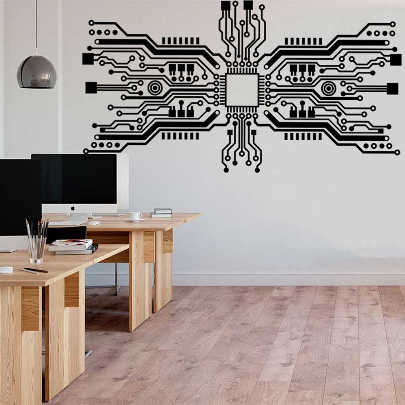 Tech Office Wall Decor - Pegatina de pared con Chip de