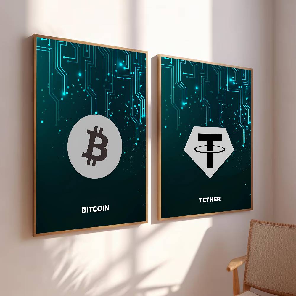 Póster con Símbolo de Criptomo - Tech Office Wall Decor reseña y precio