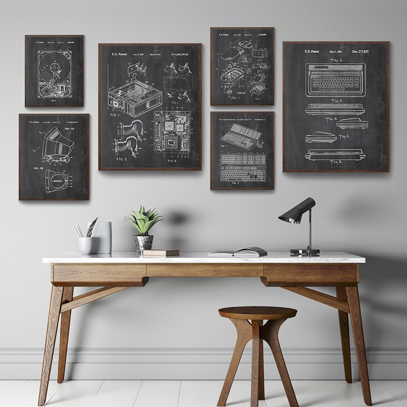 Juego de 6 Cuadros Decorativos - Tech Office Wall Decor reseña y precio
