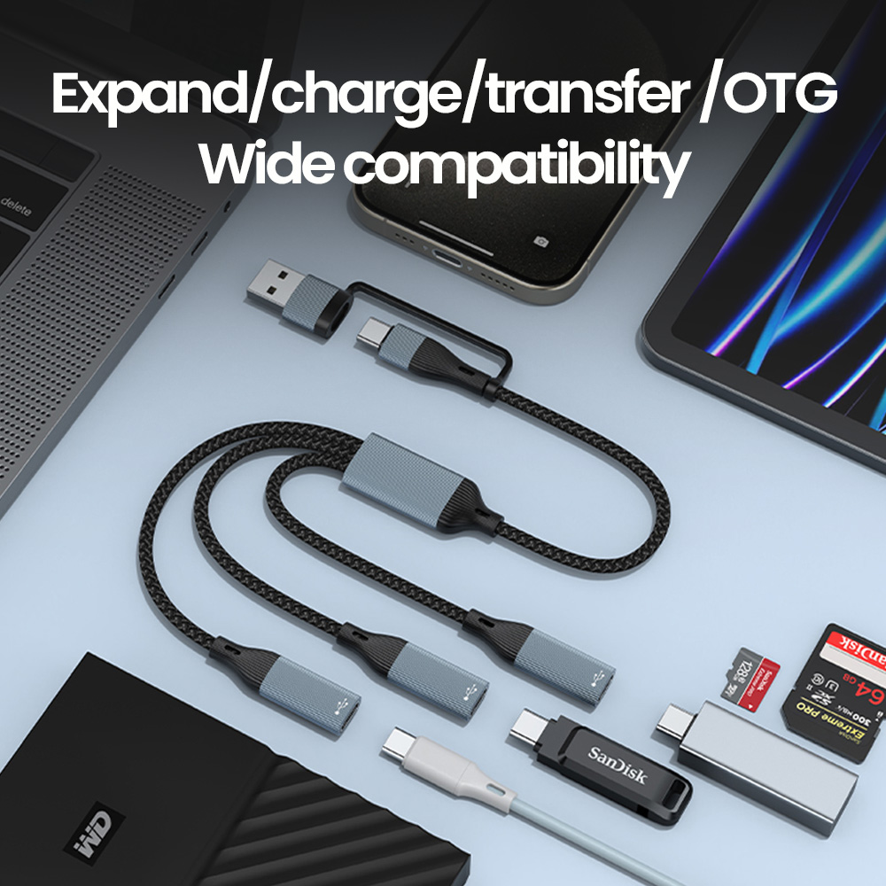 3 en 1 tipo C Hub USB Hub USB  - Cable Lock Laptop reseña y precio
