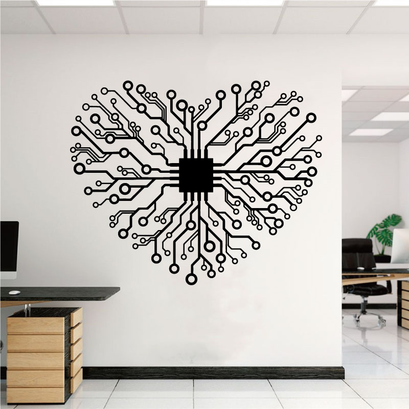Love Chip Tech Company-calcoma - Tech Office Wall Decor reseña y precio