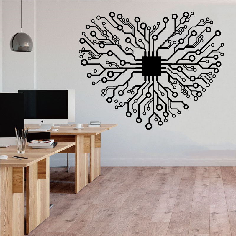 Love Chip Tech Company-calcoma - Tech Office Wall Decor reseña y precio