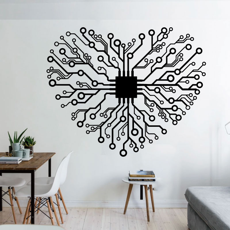 Love Chip Tech Company-calcoma - Tech Office Wall Decor reseña y precio