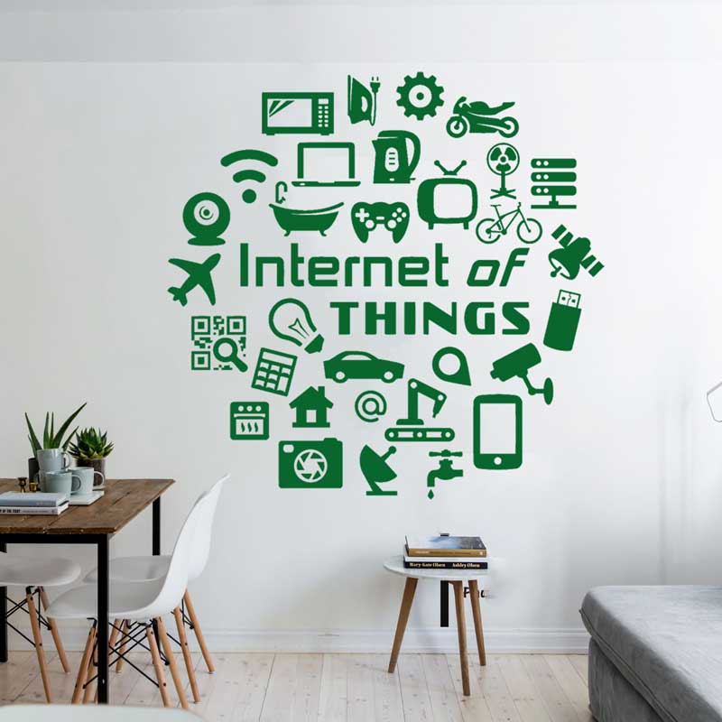 Calcomanías de vinilo tecnológ - Tech Office Wall Decor reseña y precio