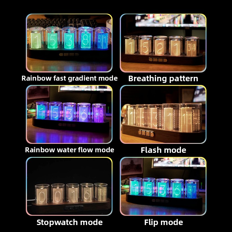 Reloj de Tubo Nixie LED RGB pa - Office Tech Set Up reseña y precio