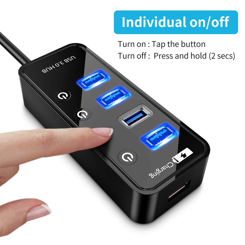 USB HUB 3,0 4 cargador de telé - Cable Lock Laptop reseña y precio
