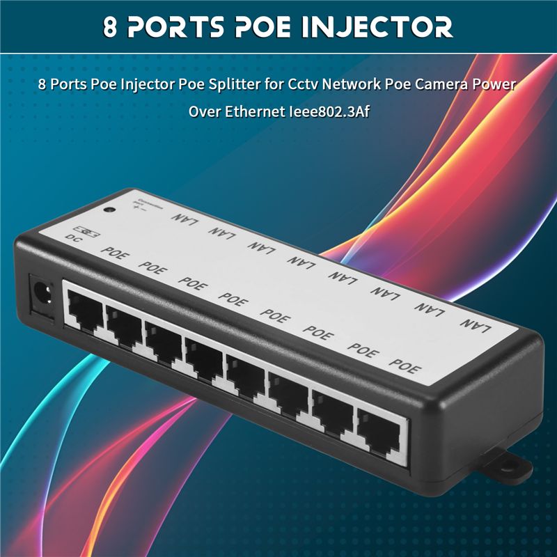 Inyector Poe de 8 Puertos PHIL - Power Over Ethernet reseña y precio