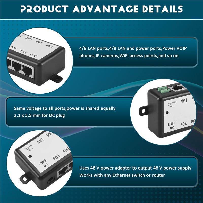 Inyector Poe de 8 Puertos PHIL - Power Over Ethernet reseña y precio