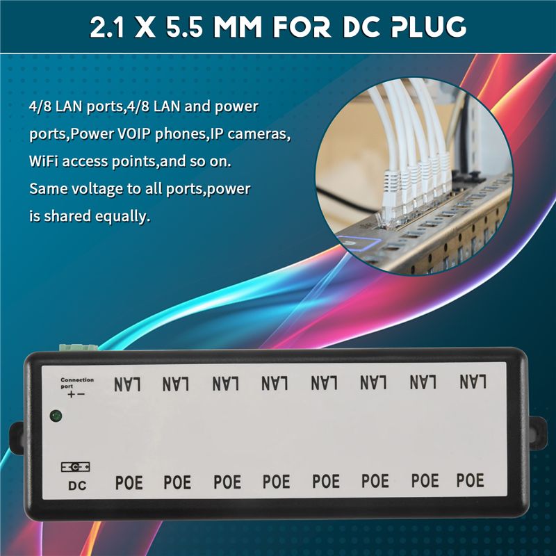 Inyector Poe B03B-8 de 8 Puert - Power Over Ethernet reseña y precio