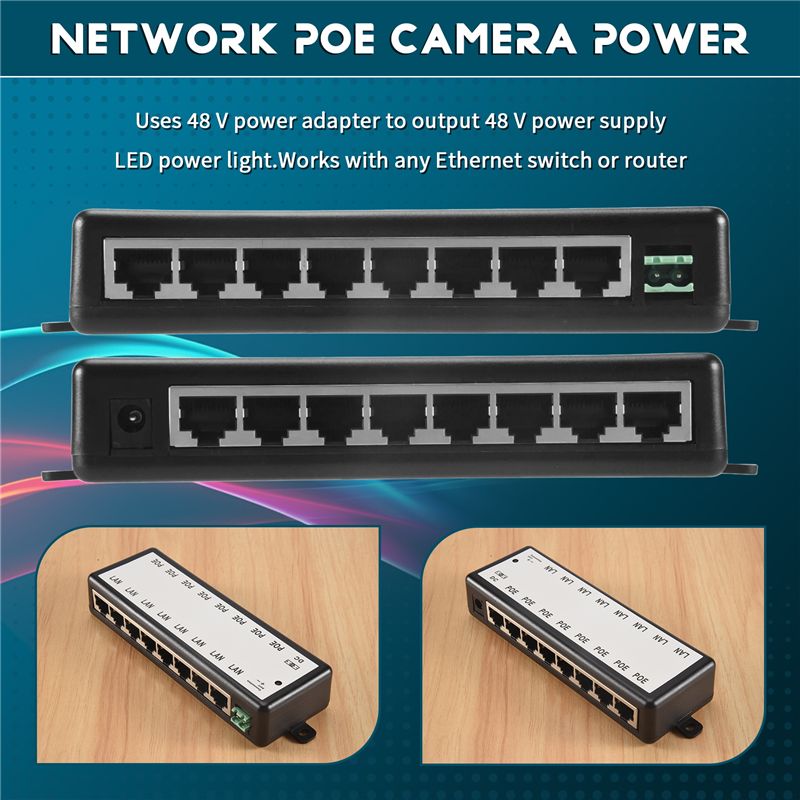 Inyector Poe B03B-8 de 8 Puert - Power Over Ethernet reseña y precio