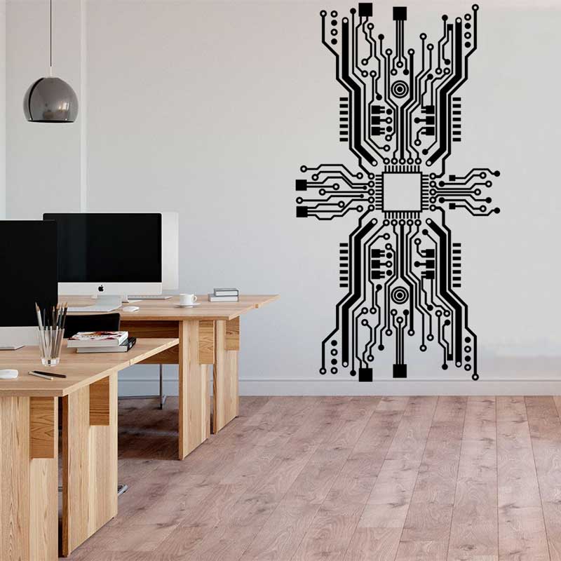 Pegatina de pared con Chip de  - Tech Office Wall Decor reseña y precio