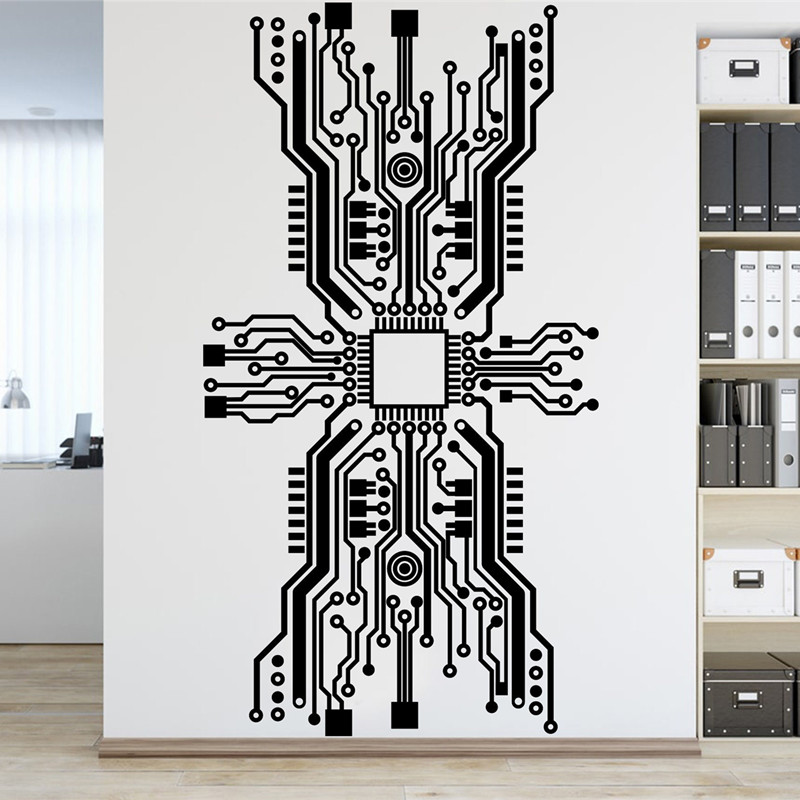 Pegatina de pared con Chip de  - Tech Office Wall Decor reseña y precio