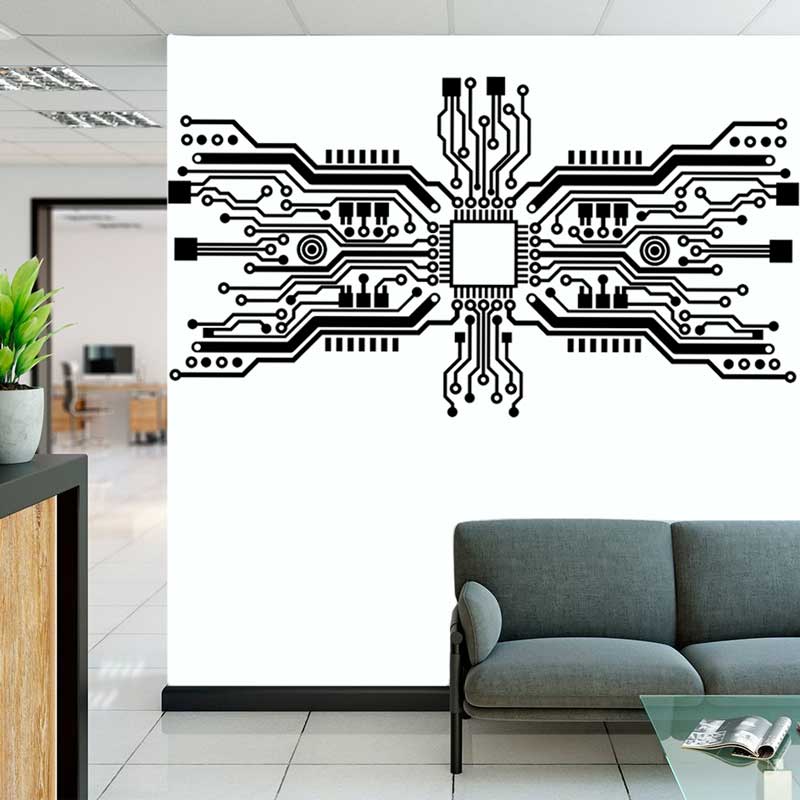 Pegatina de pared con Chip de  - Tech Office Wall Decor reseña y precio